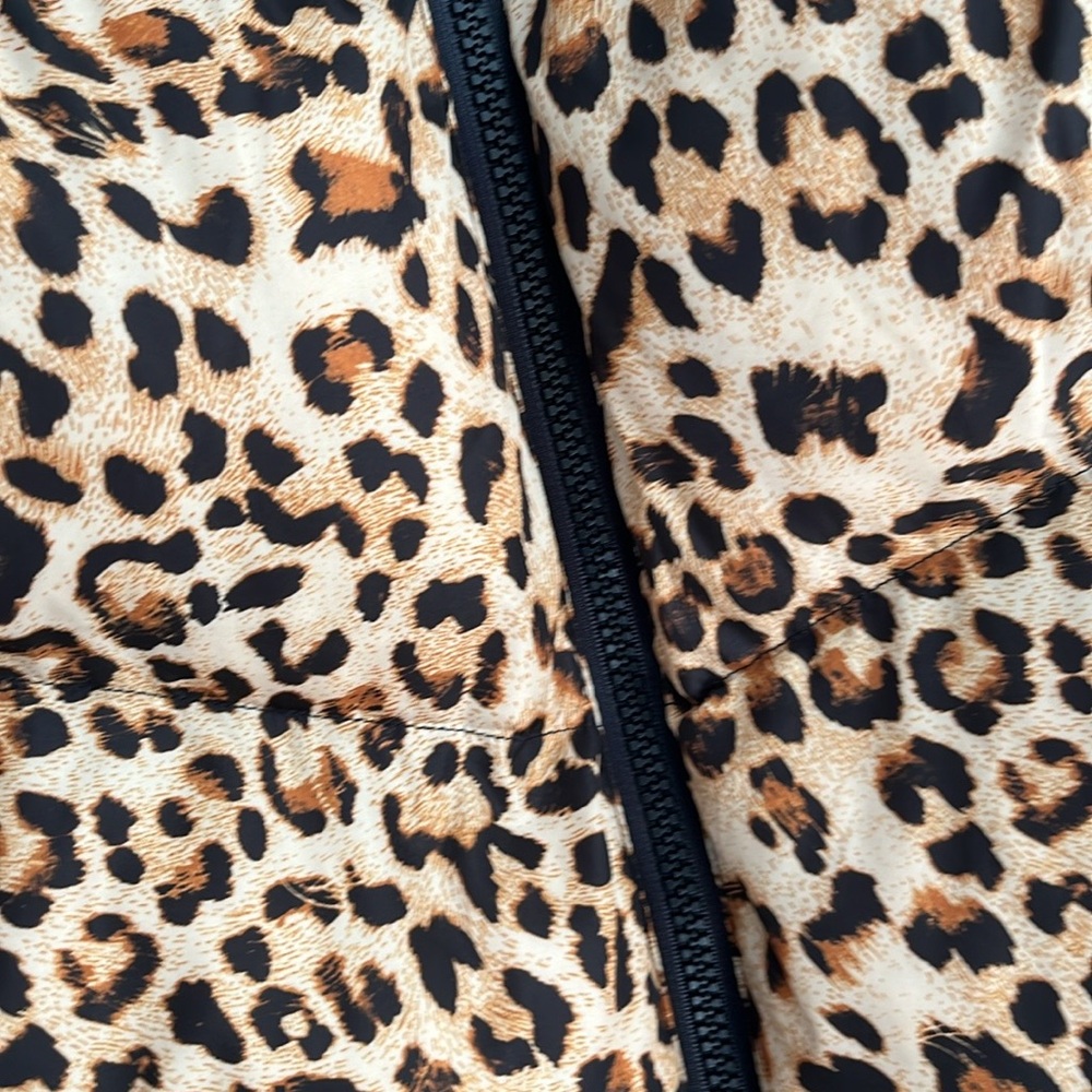 ASOS Leopard &  Black Panel Puffer Quilted Animal Print Jacket L NWOT - Picture 8 of 13